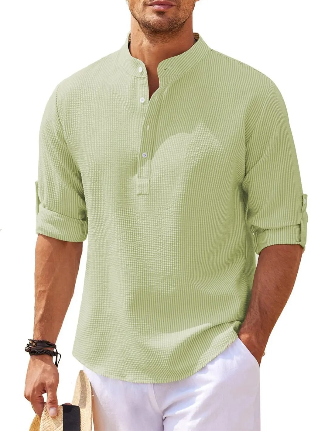 Stand Up Collar Shirt for Men